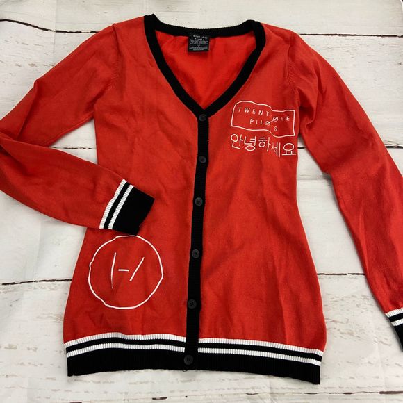 twenty one pilots Sweaters - Twenty One Pilots Red Buttoned Cardigan